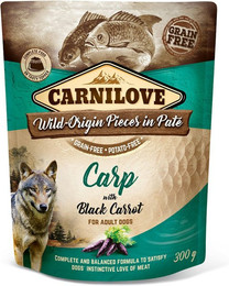 Produktbild von CARNILOVE Pieces in Paté 300 Gramm Hundenassfutter Sparpaket 24 x 300 Gramm Carp with Black Carrot