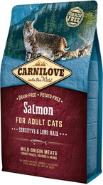 Produktbild von CARNILOVE Sensitive & Long Hair Salmon Katzentrockenfutter Sparpaket 2 x 2 Kilogramm