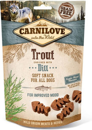 Produktbild von CARNILOVE Soft Snack 200 Gramm Hundesnacks Sparpaket 10 x 200 Gramm Trout & Dill