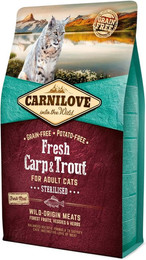Produktbild von CARNILOVE Sterilised Fresh Carp & Trout Katzentrockenfutter Sparpaket 2 x 2 Kilogramm