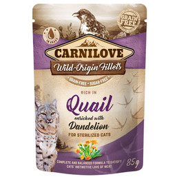 Produktbild von Carnilove Wild-Origin Fillets Rich in Quail Adult Katzen - 24 x 85 g