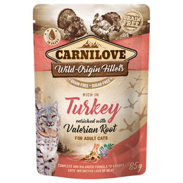Produktbild von Carnilove Wild-Origin Fillets Rich in Turkey für ausgewachsene Katzen - 24 x 85 g