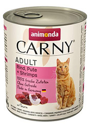 Produktbild von Carny Katzen Nassfutter Rind, Pute & Shrimps - 6 x 800 g