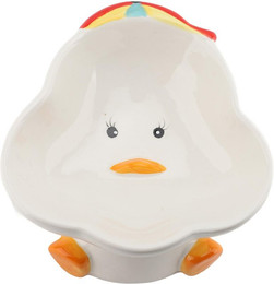 Produktbild von Cartoon Tier Snackschüssel Multifunktional Kippsicher Keramik Schräges Design Haustierfütterung Weite Schüssel