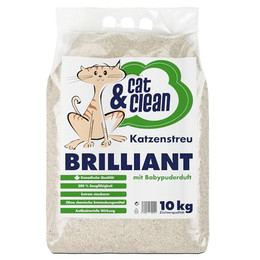 Produktbild von Cat & Clean Brilliant Katzenstreu mit Babypuderduft - 2 x 10 kg
