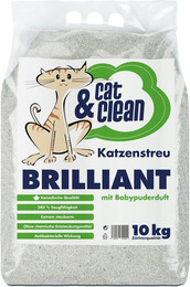 Produktbild von Cat & Clean Brilliant mit Babypuderduft 2 x 10kg