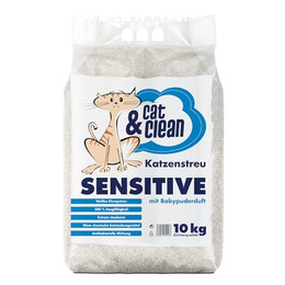 Produktbild von Cat & Clean Sensitive Katzenstreu mit Babypuderduft - 10 kg