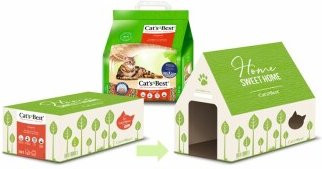 Produktbild von Cat's Best Original Katzenstreu mit Katzenhaus - 4,3 kg