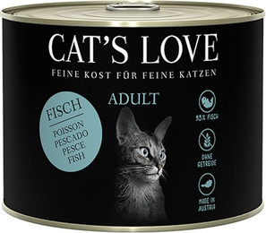 Produktbild von Cat's Love Adult 200g Dose Katzennassfutter Sparpaket 12 x 200 Gramm Fisch Pur mit Distelöl & Petersilie