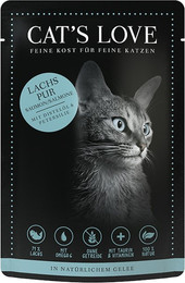Produktbild von Cat's Love Adult 85g Beutel Katzennassfutter Sparpaket 24 x 85 Gramm Lachs Pur mit Distelöl & Petersilie