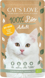 Produktbild von Cat's Love Adult Bio 100 Gramm Katzennassfutter 12 x 100 Gramm Huhn
