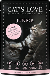 Produktbild von Cat's Love Junior 85g Beutel Katzennassfutter Sparpaket 24 x 85 Gramm Huhn Pur mit Algenkalk & Distelöl