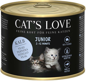 Produktbild von Cat's Love Junior Kalb Nassfutter - 6 x 200 g