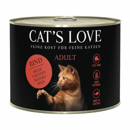 Produktbild von Cat’s Love Katzen Nassfutter Classic Rind Pur mit Distelöl und Löwenzahn - 6 x 200 g