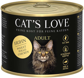 Produktbild von Cat's Love Nassfutter Huhn Pur mit Leinöl und Brennnessel 6x200g