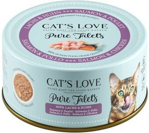 CAT'S LOVE Nassfutter Katze Adult Pure Filets Lachs und Huhn 24x100 g – Bild 1 von 2