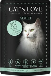 Produktbild von CAT'S LOVE Nassfutter Katze Adult Pute pur mit Lachsöl und Katzengamander - 12 x 85 g