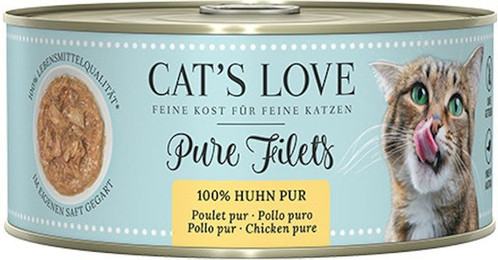 Produktbild von Cat's Love Pure Filets 100g Dose Katzennassfutter Sparpaket 12 x 100 Gramm Huhn