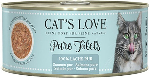 Produktbild von Cat's Love Pure Filets 100g Dose Katzennassfutter Sparpaket 12 x 100 Gramm Lachs