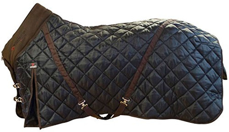 Produktbild von CATAGO Stalldecke 500 g Füllung schwarz mit braun 420D Gehfalte Kreuzgurte - 500 g