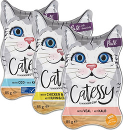 Produktbild von Catessy Schälchen Paté mit Kalb, Huhn und Kabeljau - 54 x 85 g