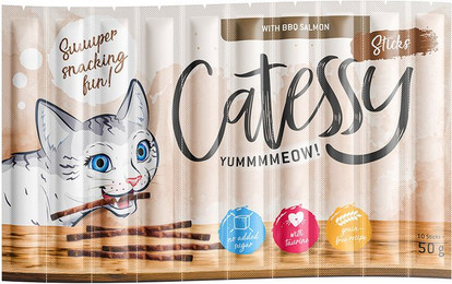 Produktbild von Catessy Sticks mit BBQ Lachs - 150 x 5 g