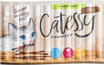 Produktbild von Catessy Sticks mit Kaninchen & Pute - 150 x 5 g