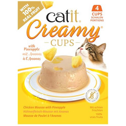Produktbild von Catit Creamy Cups 4 x 25 g - Huhn mit Ananas