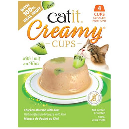 Produktbild von Catit Creamy Cups 4 x 25 g - Huhn mit Kiwi