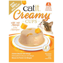 Produktbild von Catit Creamy Cups 4 x 25 g - Huhn mit Mango