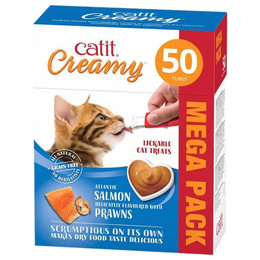 Produktbild von Catit Creamy Lachs & Garnelen Leckpaste für Katzen - 50 x 10 g