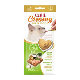 Produktbild von Catit Creamy Superfoods Leckpaste mit Huhn, Kokos & Grünkohl - 4 x 10 g