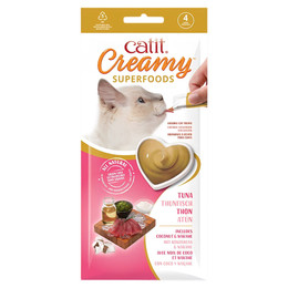 Produktbild von Catit Creamy Superfoods mit Thunfisch, Kokos & Wakame - 4 x 10 g