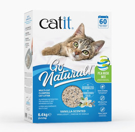Produktbild von Catit Go Natural! Erbse + Bentonit Vanille - Sparpaket: 2 x 6,4 kg