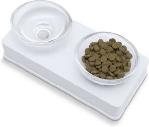 Produktbild von Catit Style Glass Diner erhöhter Glasnapf weiß glänzend - 2 x 200 ml