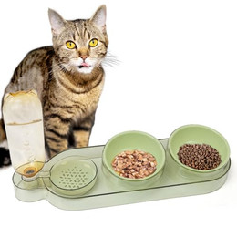 Produktbild von CATOBEL Katzen Futternapf Dinner Station mit 2 Näpfen und Wasserspender - 500 ml