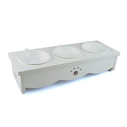 Produktbild von CatS Design Katzennapf Keramik & Holz 3er Set
