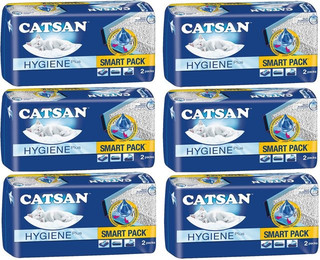 Produktbild von CATSAN Katzenstreu Hygiene Plus SMART PACK 12 x 4L (48L) (XXL Vorratspack), nicht-klumpend & geruchsbindend auf saugfähigem Vlies