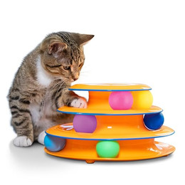 Produktbild von Catstages Tower of Tracks Spielturm mit 3 Ebenen für Katzen