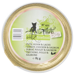 Produktbild von catz finefood Fillets N°405 Pute & Lachs in Jelly - 12 x 85 g