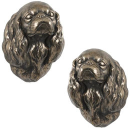 Cavalier King Charles Spaniel Hundestatue hängende Büste braun – Bild 1 von 5