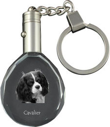Produktbild von Cavalier King Charles Spaniel - pendant with a photo of a dog, crystal key ring in a gift box, a unique gift by Art-Dog transparent