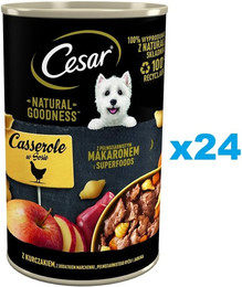 Produktbild von CESAR Hundenassfutter mit Huhn, Karotten, Vollkornnudeln und Apfel - 24 x 400 g