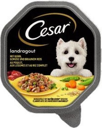 Produktbild von Cesar Landragout Huhn-Stückchen mit Naturreis und Gemüse - 14 x 150 g