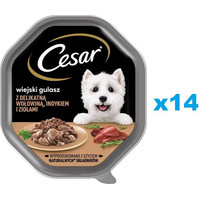 Produktbild von Cesar Landragout Nassfutter für ausgewachsene Hunde mit Truthahn, Rind und Kräutern - 14 x 150 g