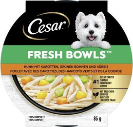 Cesar Nassfutter Hund, Adult, Fresh Bowls, in Sauce, Huhn 10x85 g – Bild 1 von 3