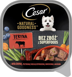Produktbild von CESAR Natural Goodness mit Rindfleisch, grünen Bohnen, Karotten und Beeren - 100 g