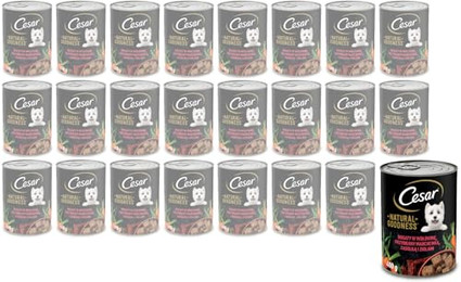 Produktbild von Cesar Natural Goodness Nassfutter reich an Rindfleisch mit Karotten, grünen Bohnen und Kräutern - 24 x 400 g