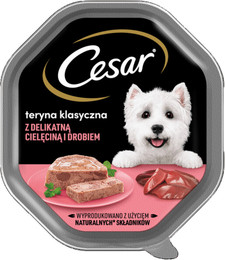 Produktbild von CESAR Schale Kalbfleisch und Geflügel Nassfutter für Hunde - 150 g