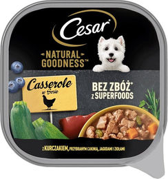 Produktbild von CESAR Schale Nassfutter mit Huhn, Zucchini, Beeren und Kräutern - 100 g
